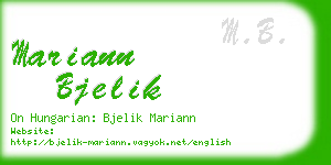 mariann bjelik business card